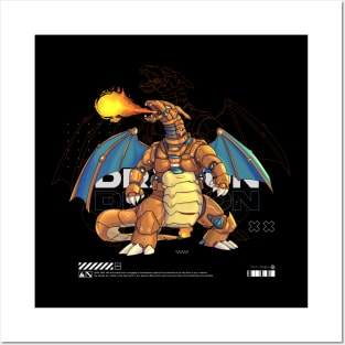 mecha dragon flame Posters and Art